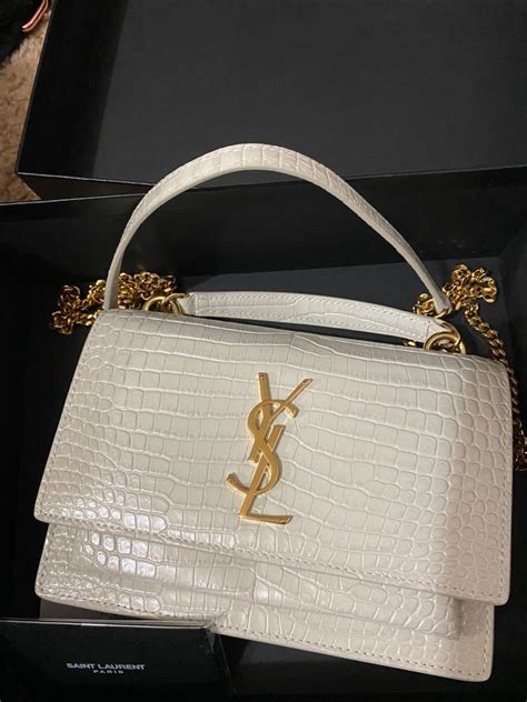 white ysl croc bag|ysl crossbody bag.